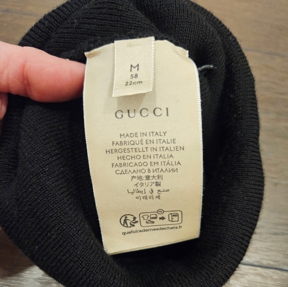 GUCCI Black Beanie/Hat - Unisex Size M - Picture 7 of 11